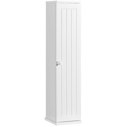 Armario Vertical De Almacenaje Porta Papel Higiénico Y Pañuelos 4 Niveles Repisas Para Dormitorio Salón Baño Blanco 17 X 16 X 69 Cm